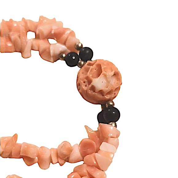 DISCO LEMONADE Vintage Natural Angel Skin Coral Beaded Necklace, Angelskin,Angel - Picture 9 of 16
